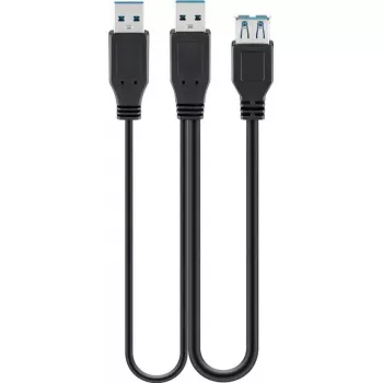 Kabel USB Goobay 3.0 0,3 m USB 3.2 Gen 1 2x USB A Czarny