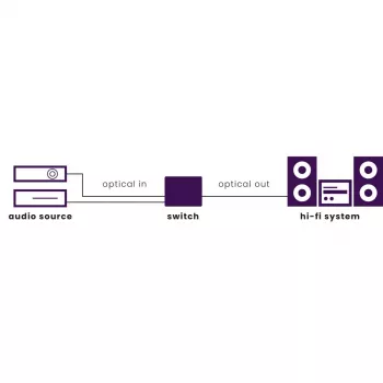 Marmitek Connect TS21 - Przełącznik optyczny - 2 we / 1 wy - Toslink