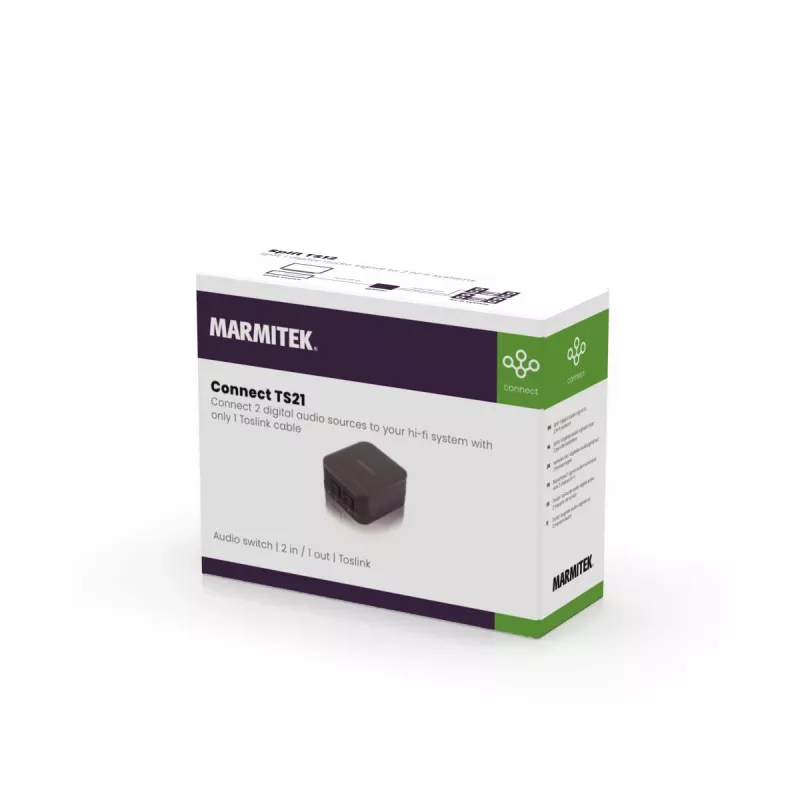 Marmitek Connect TS21 - Przełącznik optyczny - 2 we / 1 wy - Toslink