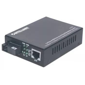 Intellinet Fast Ethernet WDM Dwukierunkowy konwerter mediów jednomodowy, 10/100Base-Tx na 100Base-Fx (SC) jednomodowy, 20 km, WDM (Rx1310/Tx1550)