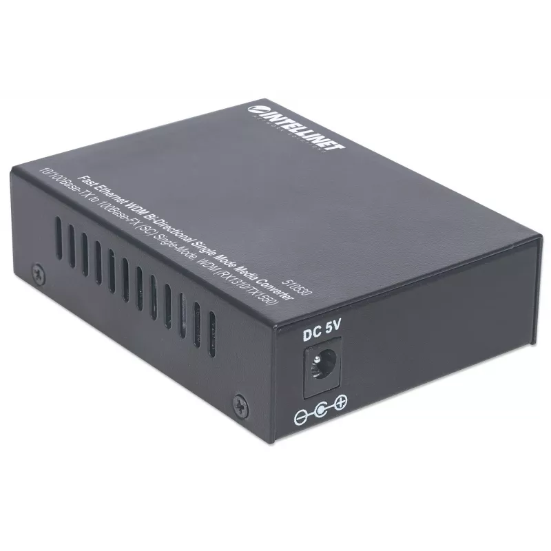 Intellinet Fast Ethernet WDM Dwukierunkowy konwerter mediów jednomodowy, 10/100Base-Tx na 100Base-Fx (SC) jednomodowy, 20 km, WDM (Rx1310/Tx1550)