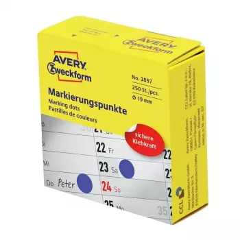 Avery 3857 etykieta samoprzylepna Okrągła Trwały Niebieski 250 szt.
