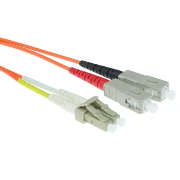 ACT 1 metr LSZH Wielomodowy 50/125 OM2 patchcord światłowodowy duplex ze złączami LC i SC