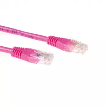 ACT Różowy 15-metrowy kabel krosowy U/UTP CAT6A ze złączami RJ45