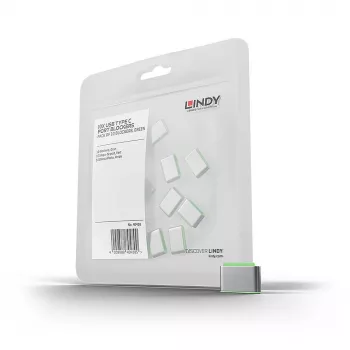 Lindy blokady portów USB typu C (bez klucza) — opakowanie 10 szt., zielony