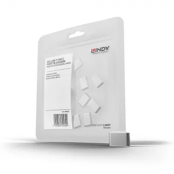 Lindy Blokady portów USB typu C (bez klucza) - opakowanie 10 szt., biały