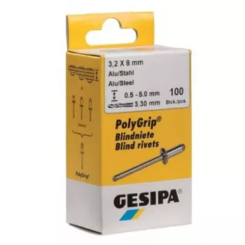 Nit zrywalny GESIPA 1432060 stal nierdzewna szary łeb 6,5 mm trzpień 3,2 mm długość 8 mm