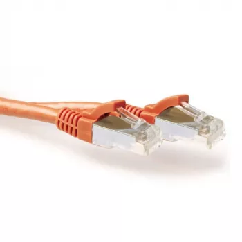 Pomarańczowy kabel krosowy ACT 3 m LSZH SFTP CAT6A z bezproblemowymi złączami RJ45