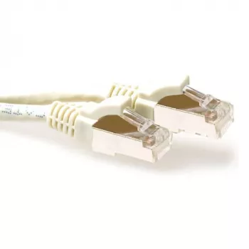 ACT Ivory 1 metr LSZH SFTP CAT6A kabel krosowy bez zaczepów ze złączami RJ45