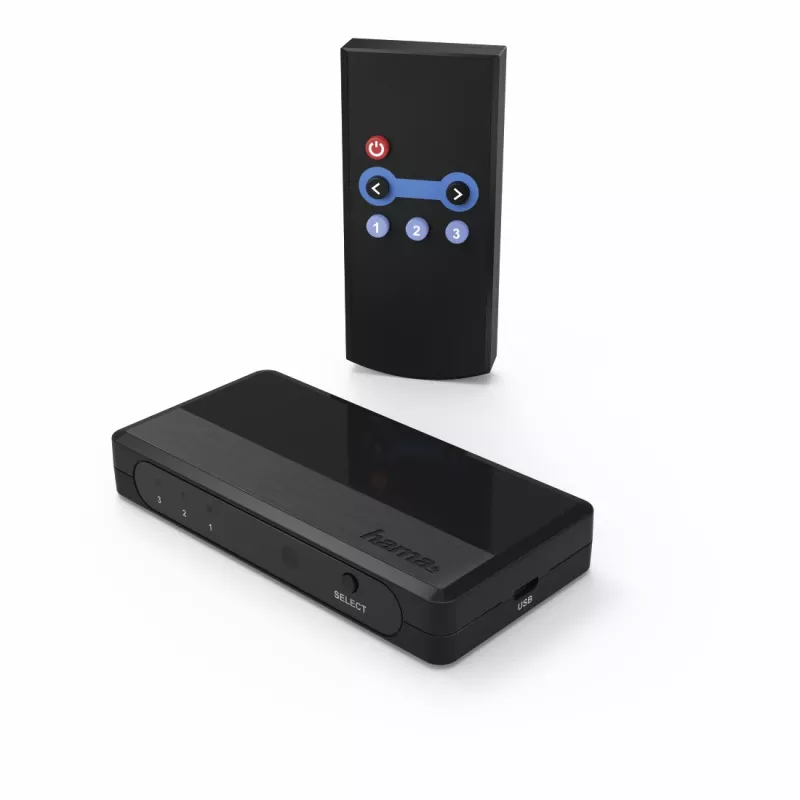Hama 00121760 Przełącznik wideo HDMI Czarny 1080p DTS-HD Dolby Digital