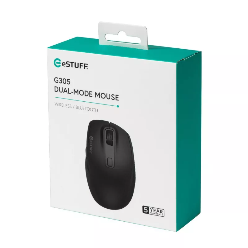 Mysz eSTUFF GLB214002 biurowa praworęczna RF Wireless + Bluetooth IR LED 1800 DPI