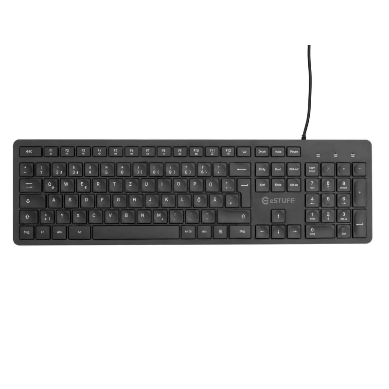 eSTUFF GLB211402 klawiatura Biurowa USB QWERTZ Niemiecka Czarna