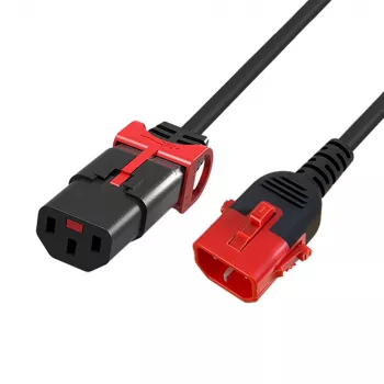 ACT Powercord C13 IEC Lock+ - C14 IEC Lock Dual Locking czarny 1 m, PC3601