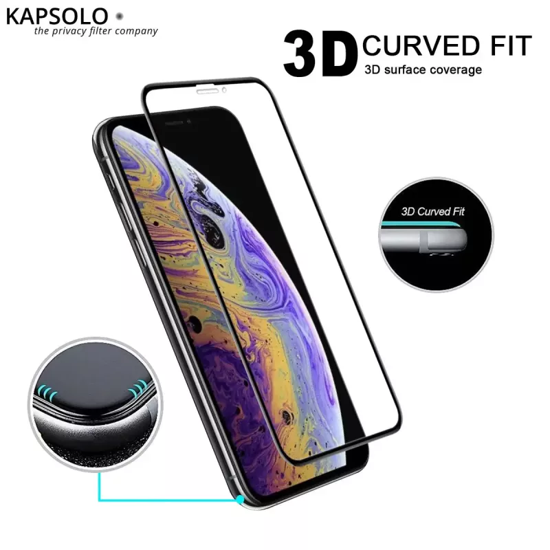 Szkło hartowane na ekran Kapsolo do iPhone 13 / iPhone 14 Max — zakrzywione 9H, pasuje do 15,5 cm (6,1 cala)