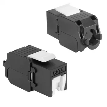 ACT Keystone Jack RJ45 CAT6 nieekranowany bez narzędzi z przesłoną, czarny