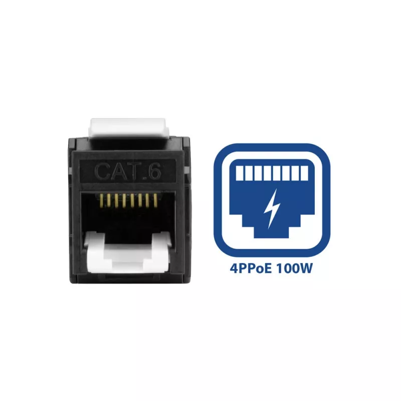 ACT Keystone Jack RJ45 CAT6 nieekranowany bez narzędzi z przesłoną, czarny