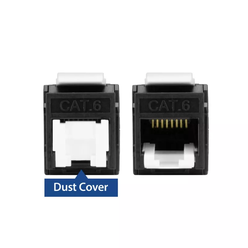 ACT Keystone Jack RJ45 CAT6 nieekranowany bez narzędzi z przesłoną, czarny