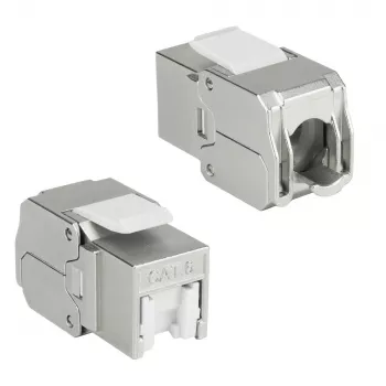 ACT Keystone Jack RJ45 CAT6 ekranowany beznarzędziowy z migawką Srebrno-Biały
