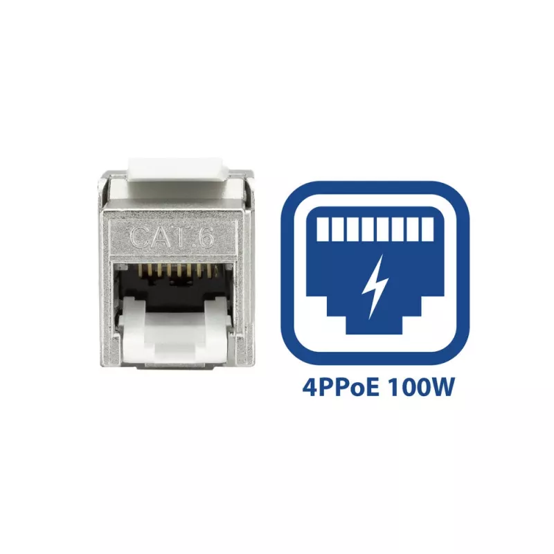 ACT Keystone Jack RJ45 CAT6 ekranowany beznarzędziowy z migawką Srebrno-Biały