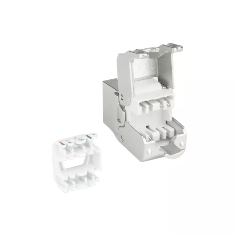ACT Keystone Jack RJ45 CAT6 ekranowany beznarzędziowy z migawką Srebrno-Biały