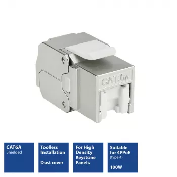 ACT Keystone Jack RJ45 CAT6A Ekranowany Bez Narzêdziowy z osłoną przeciwkurzową