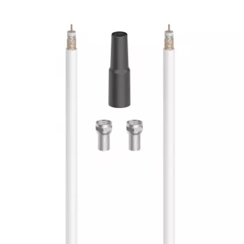 Kabel koncentryczny Hama 00205041 10 m Biały Złącze 1 Koncentryczne Złącze 2 Koncentryczne