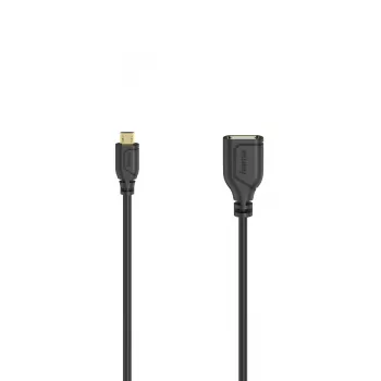 Hama Flexi-cienki Kabel USB USB 2.0 0,15 m Micro-USB A USB A Czarny