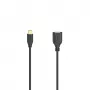Kabel USB Hama Flexi-cienki USB 2.0 0,15 m USB C USB A Czarny