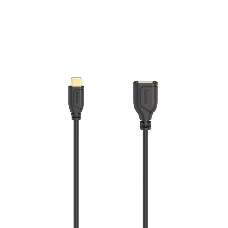Kabel USB Hama Flexi-cienki USB 2.0 0,15 m USB C USB A Czarny