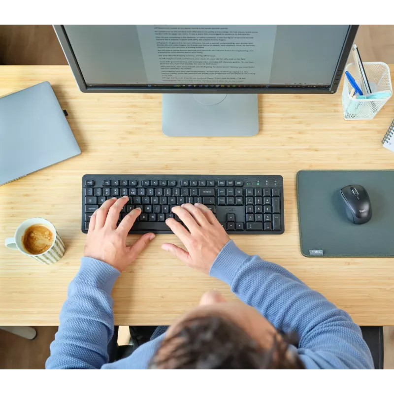 Trust TKM-360 klawiatura Mysz w zestawie Biurowa RF Bezprzewodowa QWERTZ Niemiecki Czarna