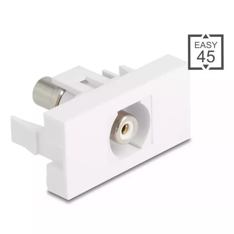 Moduł Keystone DeLOCK 90858 płaski biały złącze RCA 1