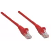Intellinet Network kabel krosowy, Cat5e, 0.5m, czerwony, CCA, U/UTP, PVC, RJ45, pozłacane styki, snagless, osłonięte, dożywotnia gwarancja