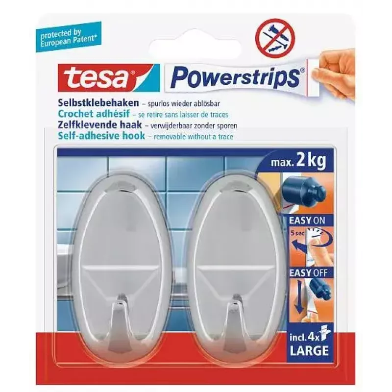 Wieszak na ręczniki TESA 58050-00012 Wewnętrzny Chrom 2 szt.