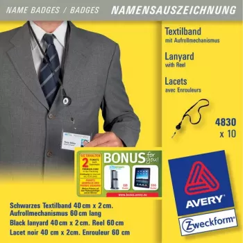 Pasek Avery czarny 4830 Długość maks. 60 cm