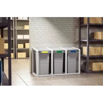Kosz na śmieci Hailo ProfiLine Öko XL prostokątny plastik szary