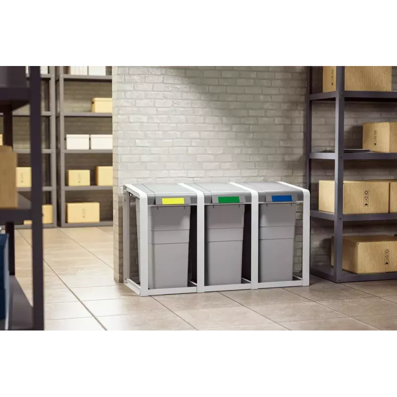 Kosz na śmieci Hailo ProfiLine Öko XL prostokątny plastik szary
