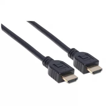 Kabel Manhattan HDMI 4K@60Hz z Ethernetem - klasa CL3, 3 m, odpowiedni do instalacji w ścianie, do wszystkich zastosowań 4K i 1080p/HD - do modernizacji teraz lub gotowy na przyszłość, wtyk męski na męski, czarny, Ultra HD 4k x 2k, dożywotnia gwarancja, Premium High Speed