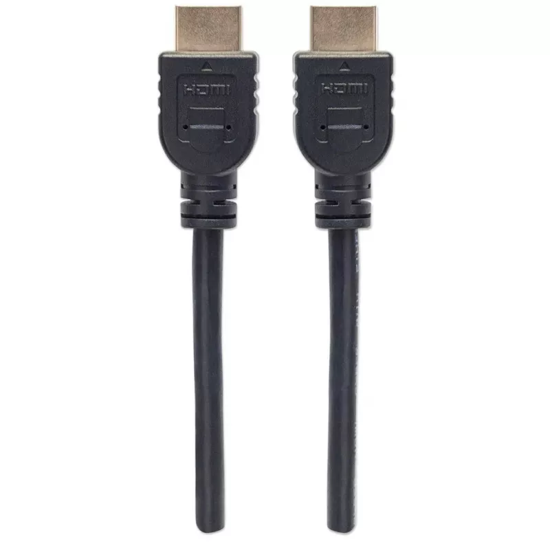 Kabel Manhattan HDMI 4K@60Hz z Ethernetem - klasa CL3, 3 m, odpowiedni do instalacji w ścianie, do wszystkich zastosowań 4K i 1080p/HD - do modernizacji teraz lub gotowy na przyszłość, wtyk męski na męski, czarny, Ultra HD 4k x 2k, dożywotnia gwarancja, Premium High Speed