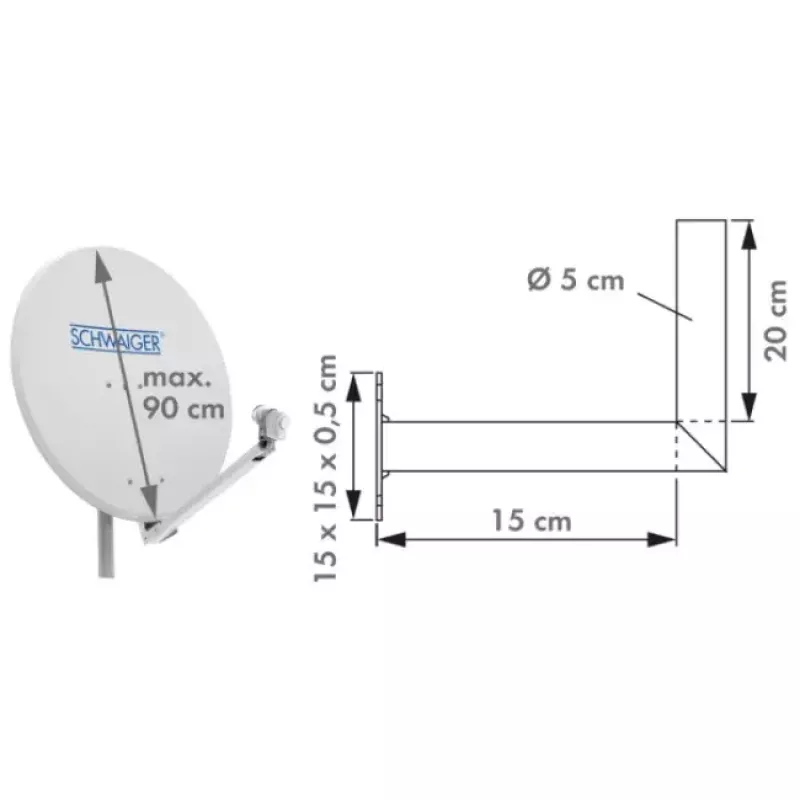Uchwyt ścienny Schwaiger WAH1525 001 srebrny aluminiowy