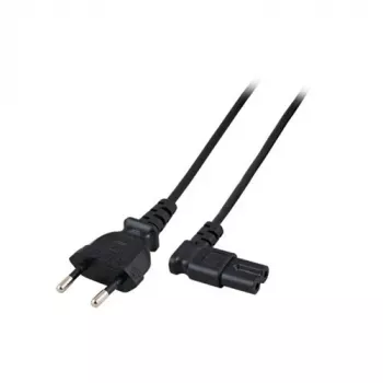 Kabel zasilający Euro męski - C7 żeński kątowy lewy/prawy czarny 2 m ACT AK5019