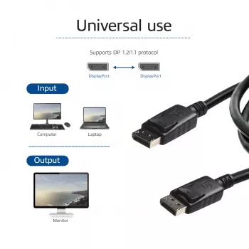 Kabel DisplayPort ACT 0,5 metra męski-męski, pin 20 zasilania podłączony