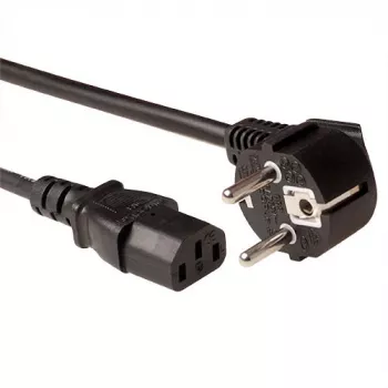 ACT Powercord LSZH złącze sieciowe CEE 7/7 męskie (kątowe) - C13 czarny 2 m
