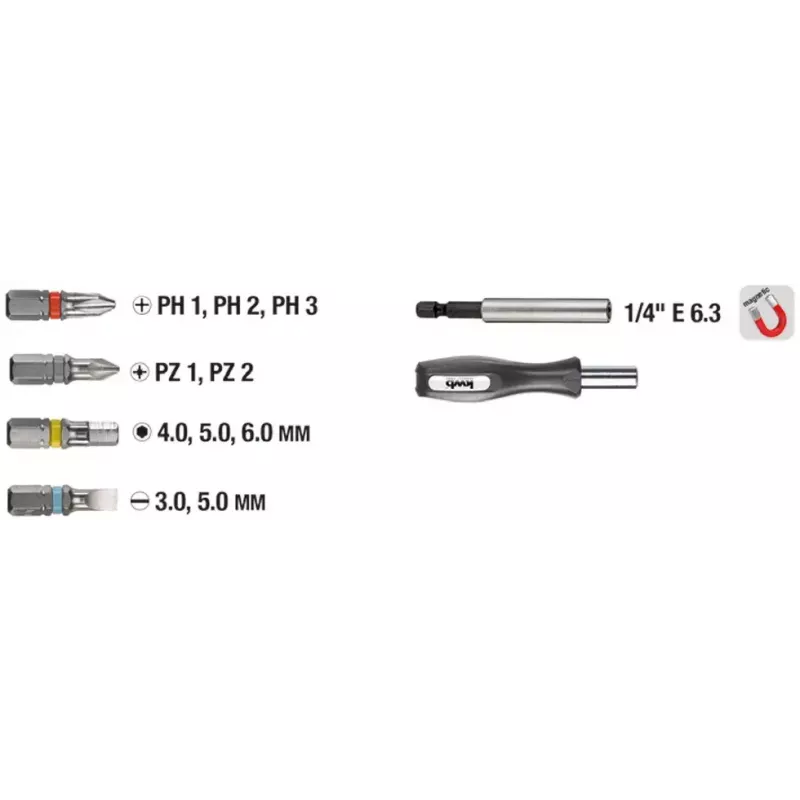 Zestaw bitów wkrętakowych KWB Industrial Steel Standard Handy Bit Box