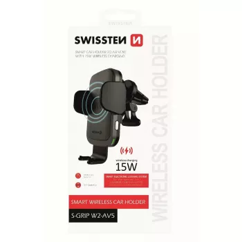 Samochodowa ładowarka bezprzewodowa i uchwyt SWISSTEN W2-AV5, ładowanie Qi 15W, kabel Micro USB 1,2 m