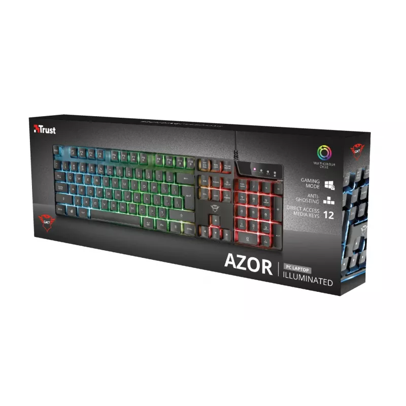 Trust GXT 835 Azor klawiatura Gaming USB German Czarny
