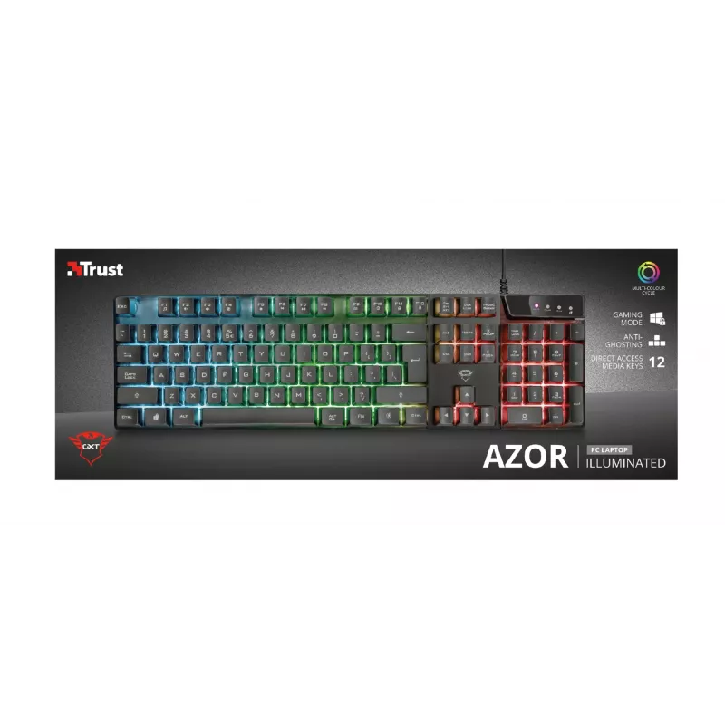 Trust GXT 835 Azor klawiatura Gaming USB German Czarny