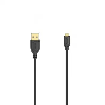 Hama Flexi-cienki USB kabel USB 2.0 0,75 m Micro-USB A USB A Czarny