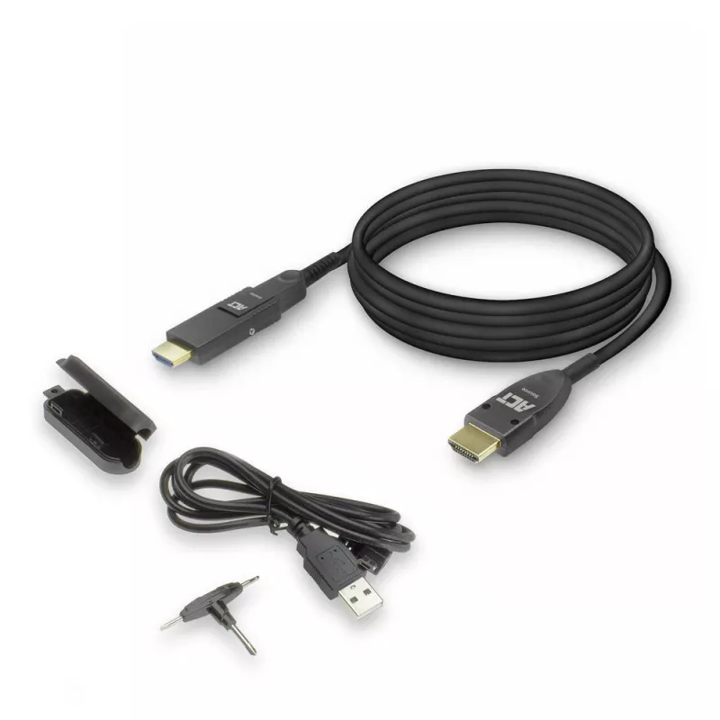 ACT 15-metrowy aktywny kabel optyczny HDMI High Speed 4K z odłączaną wtyczką v2.0 wtyk HDMI-A – wtyk HDMI-A