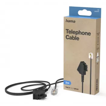 Hama 00300045 kabel telefoniczny 3 m Czarny