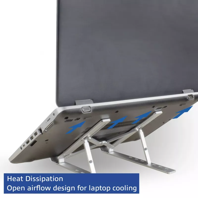 Składana podstawa pod laptop ACT, aluminium, 7-stopniowa regulacja wysokości